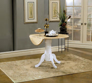 Allison Round 40-inch Drop Leaf Extension Dining Table White Default Title