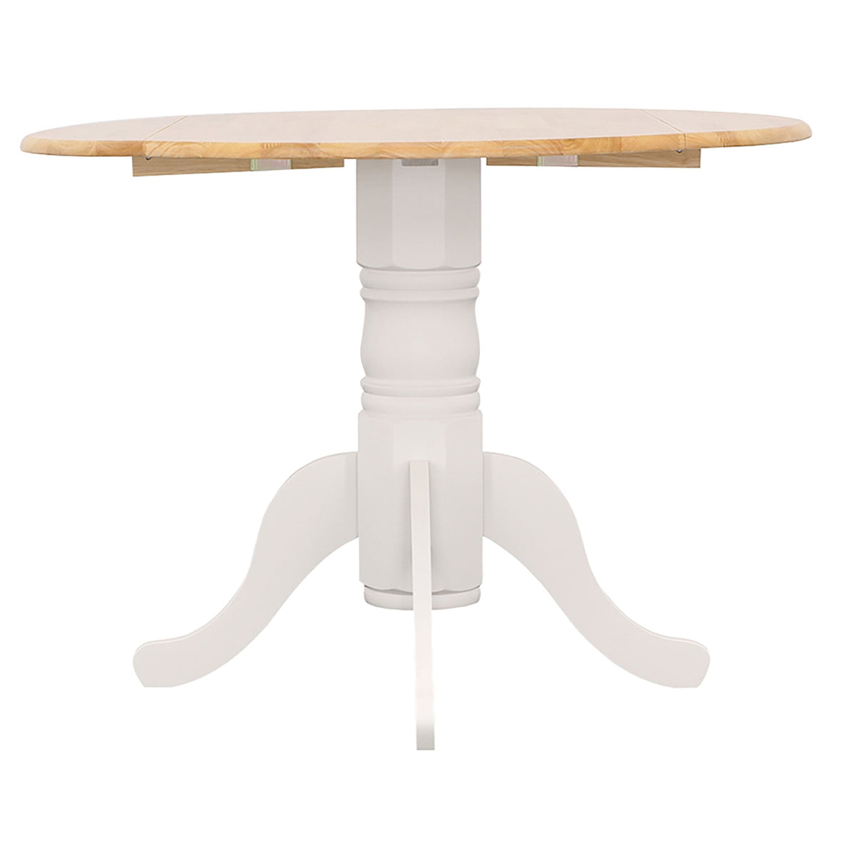Allison Round 40-inch Drop Leaf Extension Dining Table White