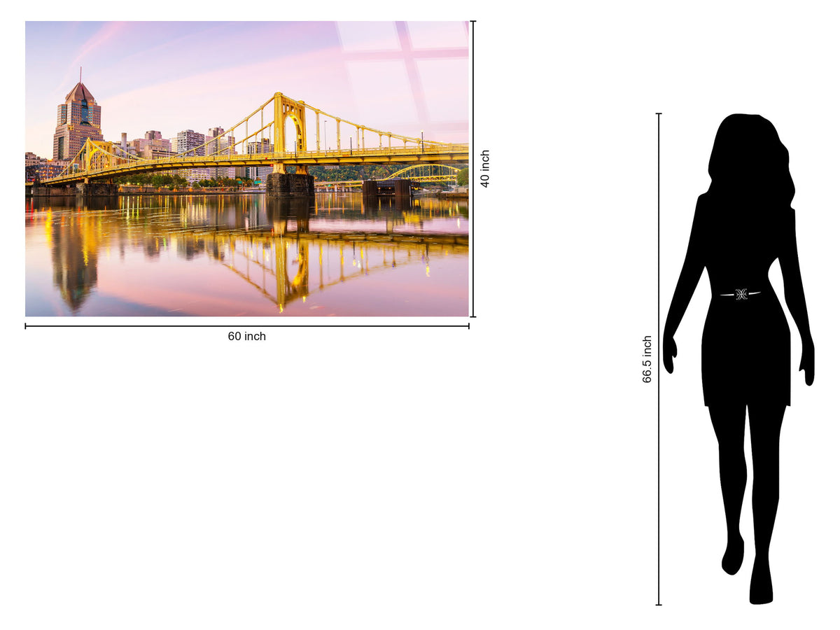 Gold Bridge Reflections Tempered Glass With Foil - Gold / Pink
