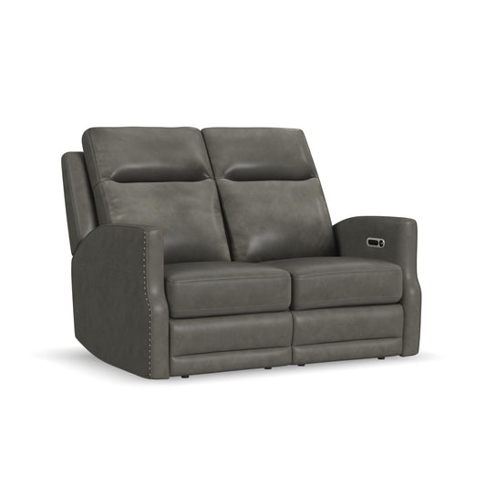 Flexsteel Maxwell Power Reclining Loveseat with Power Headrests and Lumbar