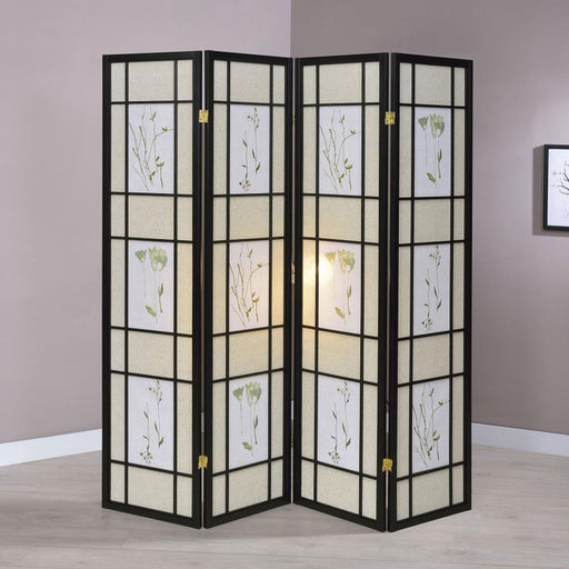 Catabella 4-Panel Room Divider Folding Shoji Screen Floral Default Title