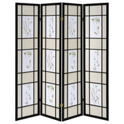 Catabella 4-Panel Room Divider Folding Shoji Screen Floral