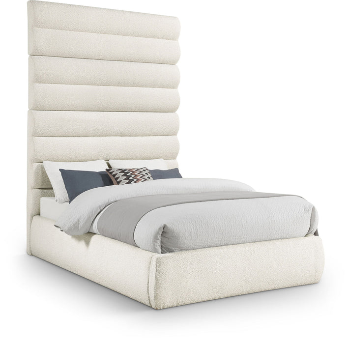Adam - Boucle Fabric Bed With 89" Headboard