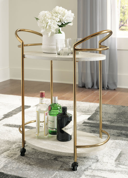 Tarica - Cream / Gold Finish - Bar Cart