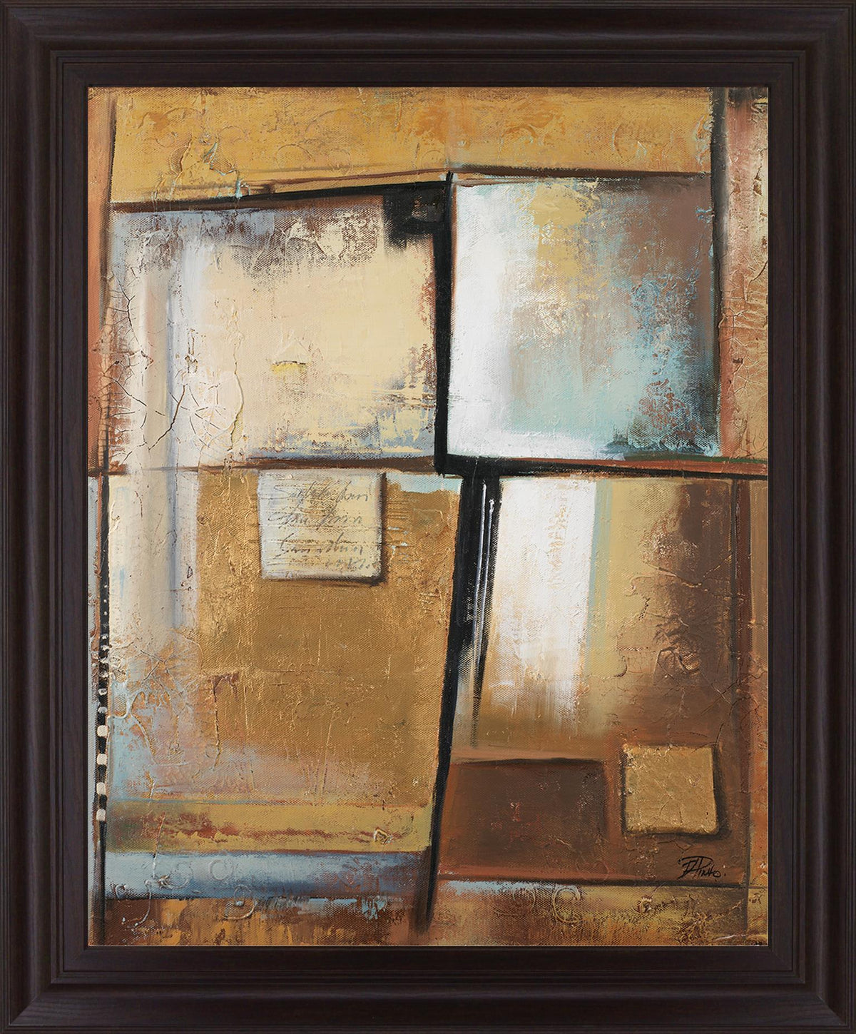 Sunlit Junction - 28" x 34" Framed Wall Art - Gold