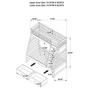 Ashton 2-drawer Wood Twin Over Full Bunk Bed