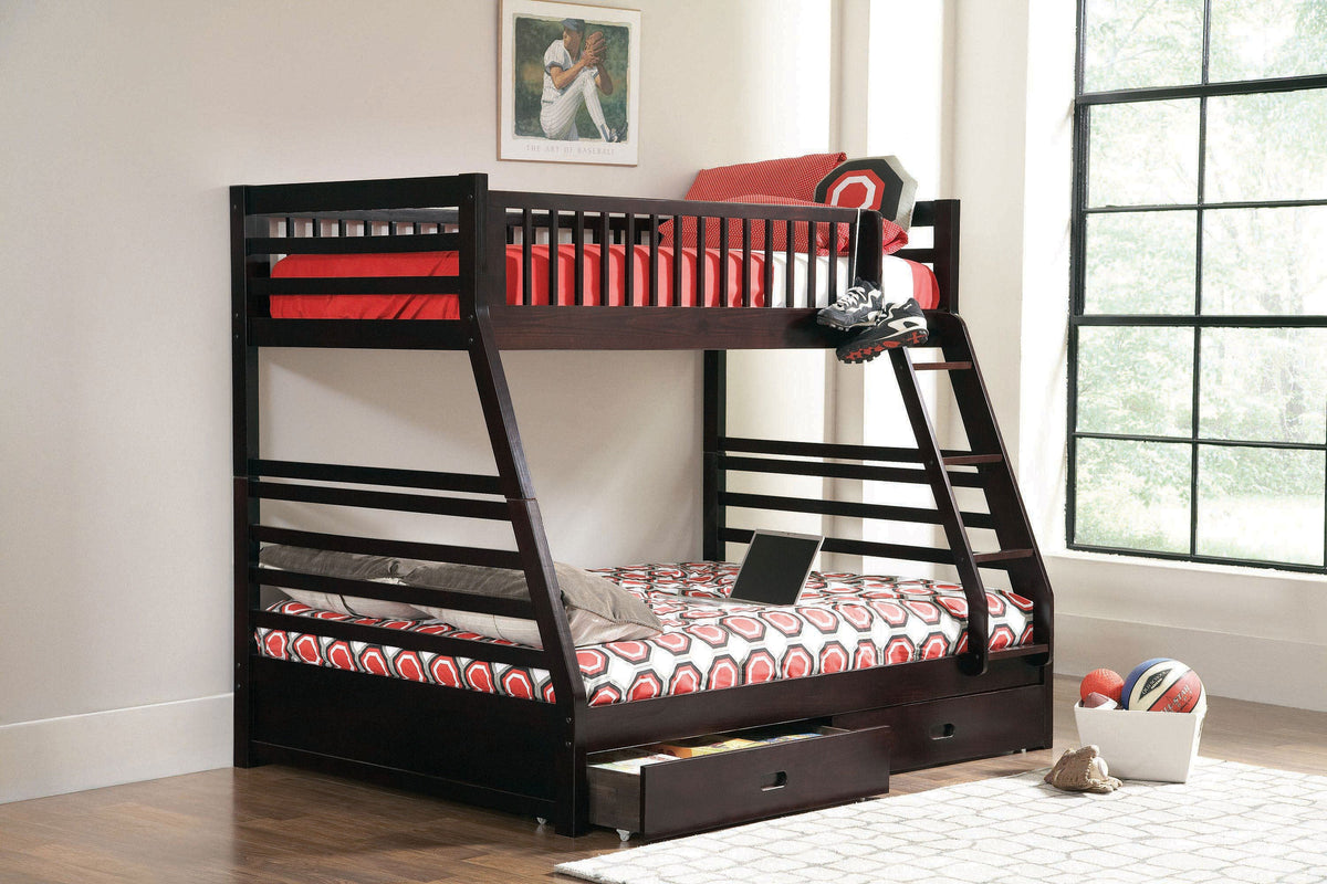 Ashton 2-drawer Wood Twin Over Full Bunk Bed