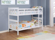Chapman Wood Twin Over Twin Bunk Bed White Twin Twin Bunk Bed