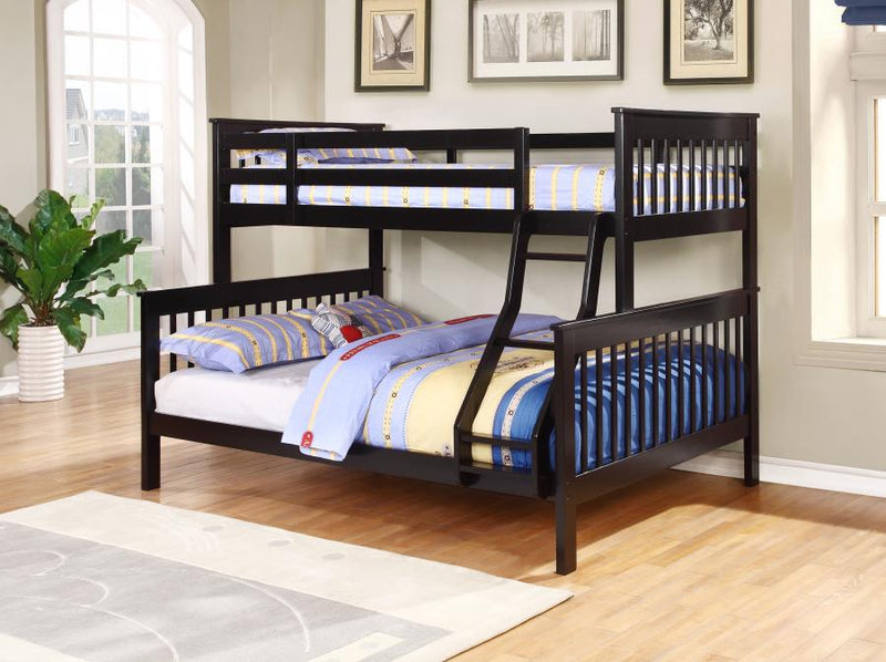 Chapman Wood Twin Over Twin Bunk Bed Black Twin Full Bunk Bed