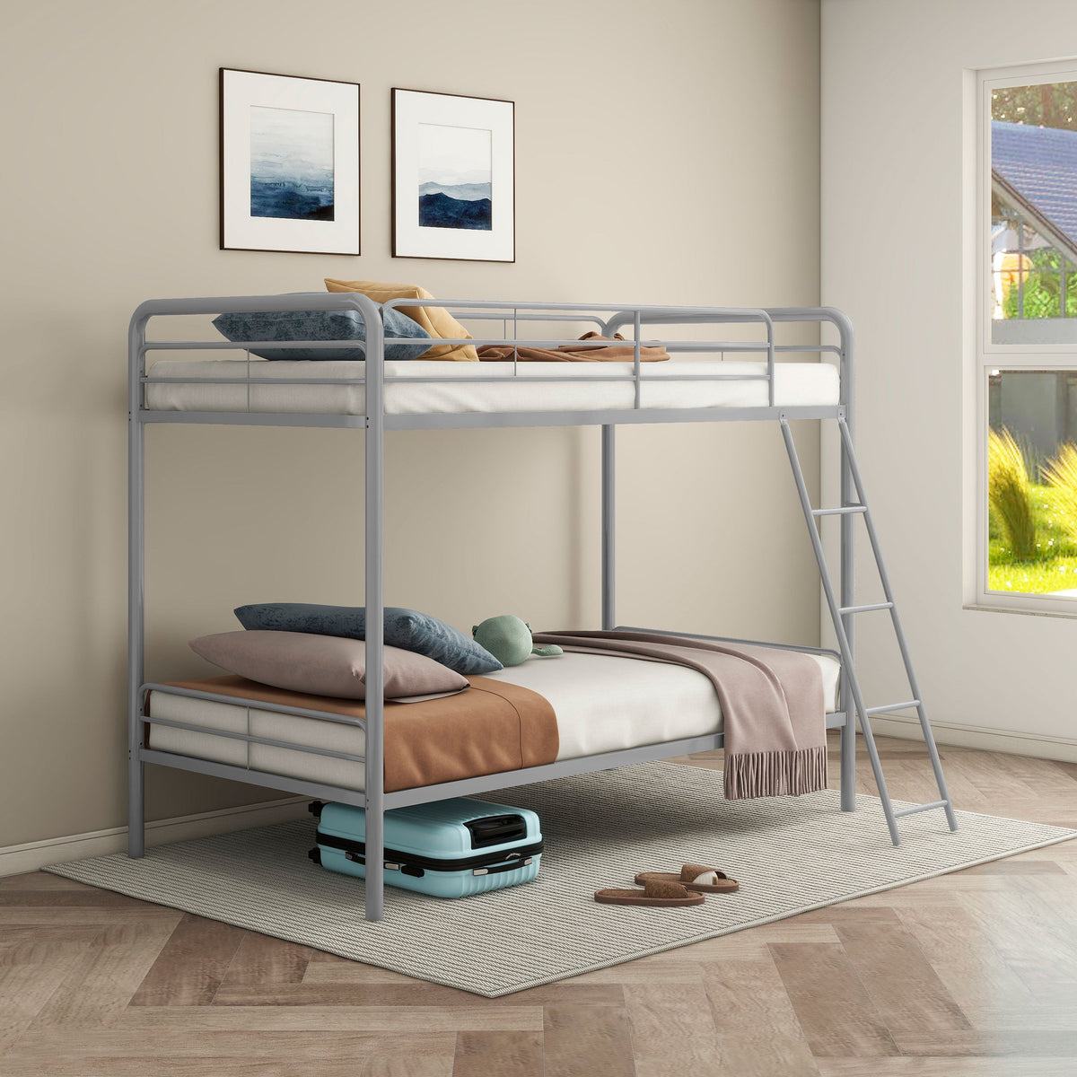 Carson Metal Twin Over Twin Bunk Bed Glossy