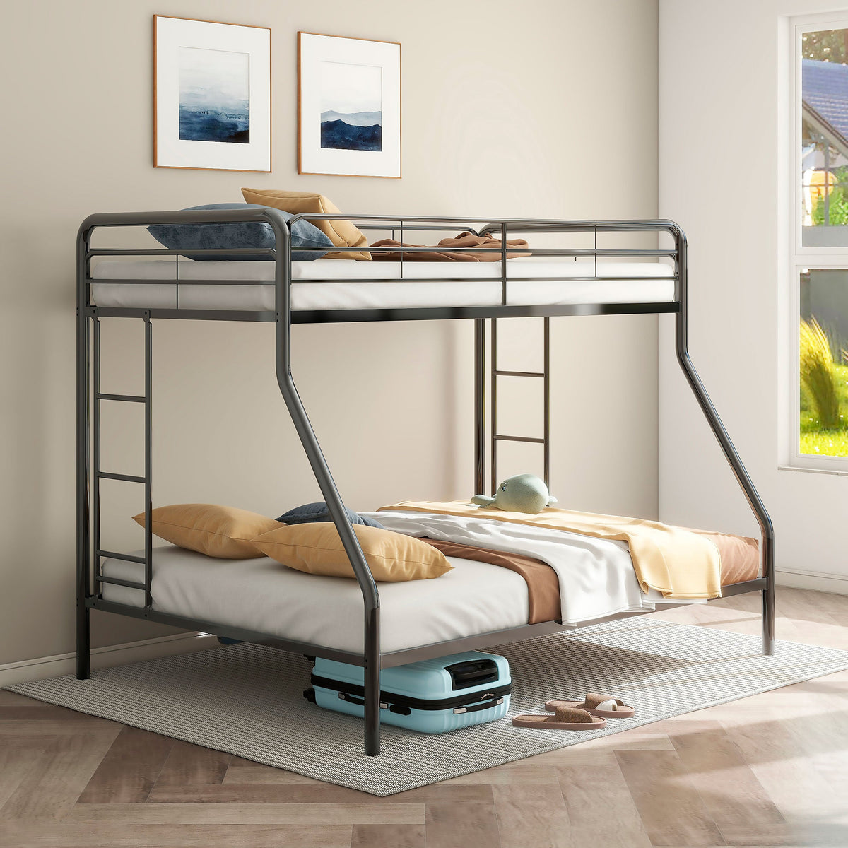Carson Metal Twin Over Twin Bunk Bed Glossy