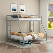 Carson Metal Twin Over Twin Bunk Bed Glossy Glossy Silver Twin Full