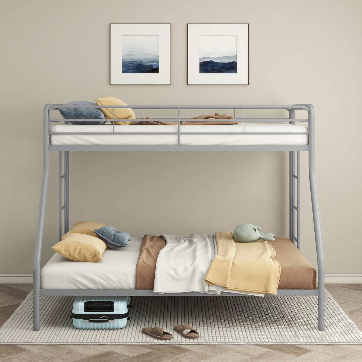 Carson Metal Twin Over Twin Bunk Bed Glossy