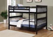 Chapman Wood Twin Over Twin Bunk Bed Black Full Full Bunk Bed