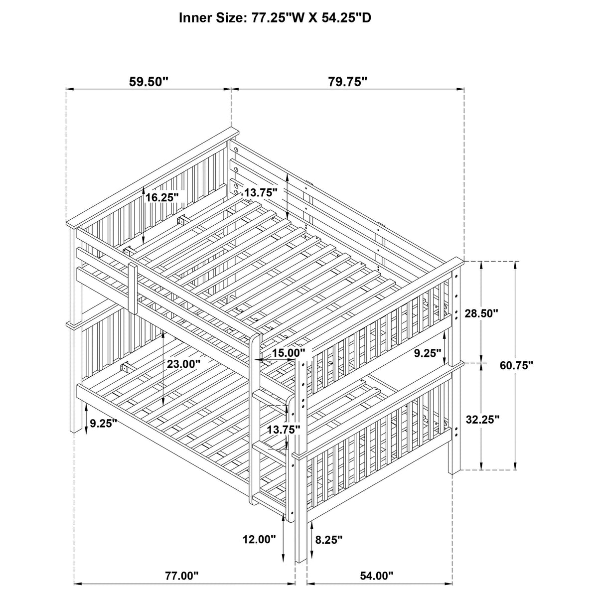 Chapman Wood Twin Over Twin Bunk Bed