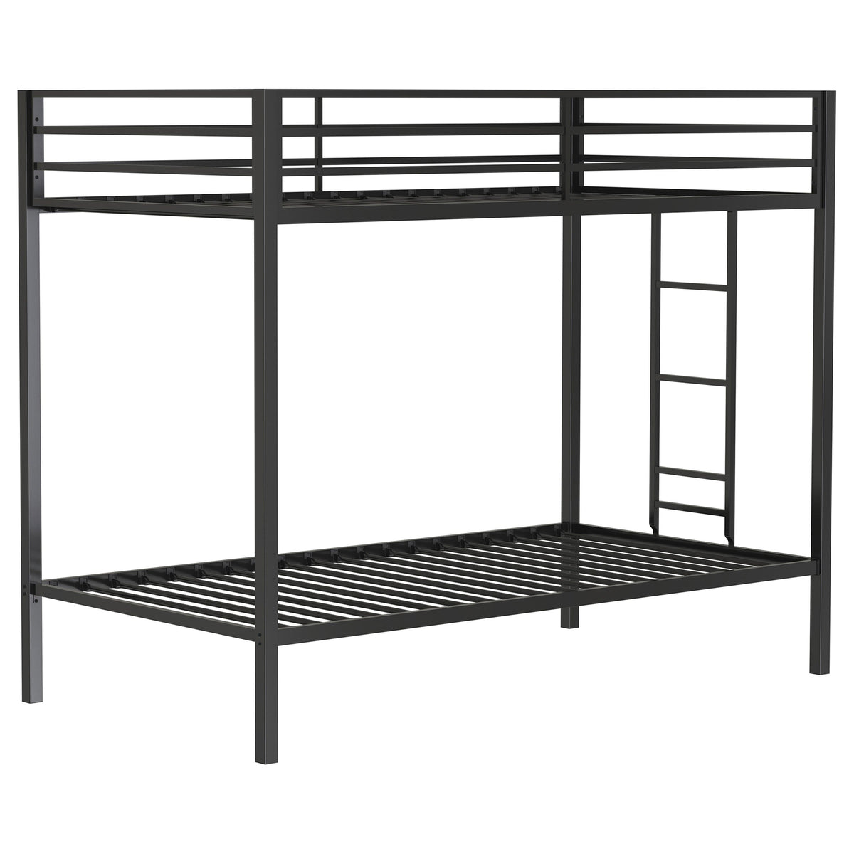 Alevera Metal Twin Over Twin Bunk Bed with Ladder