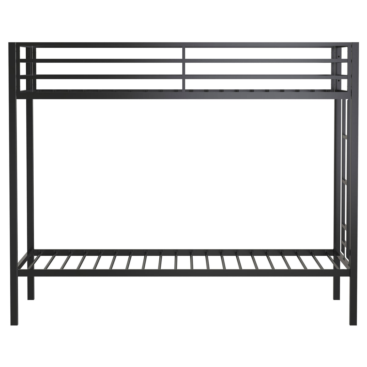 Alevera Metal Twin Over Twin Bunk Bed with Ladder