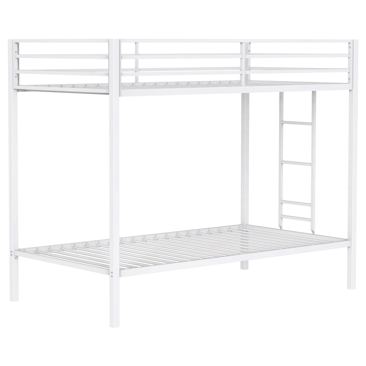 Alevera Metal Twin Over Twin Bunk Bed with Ladder