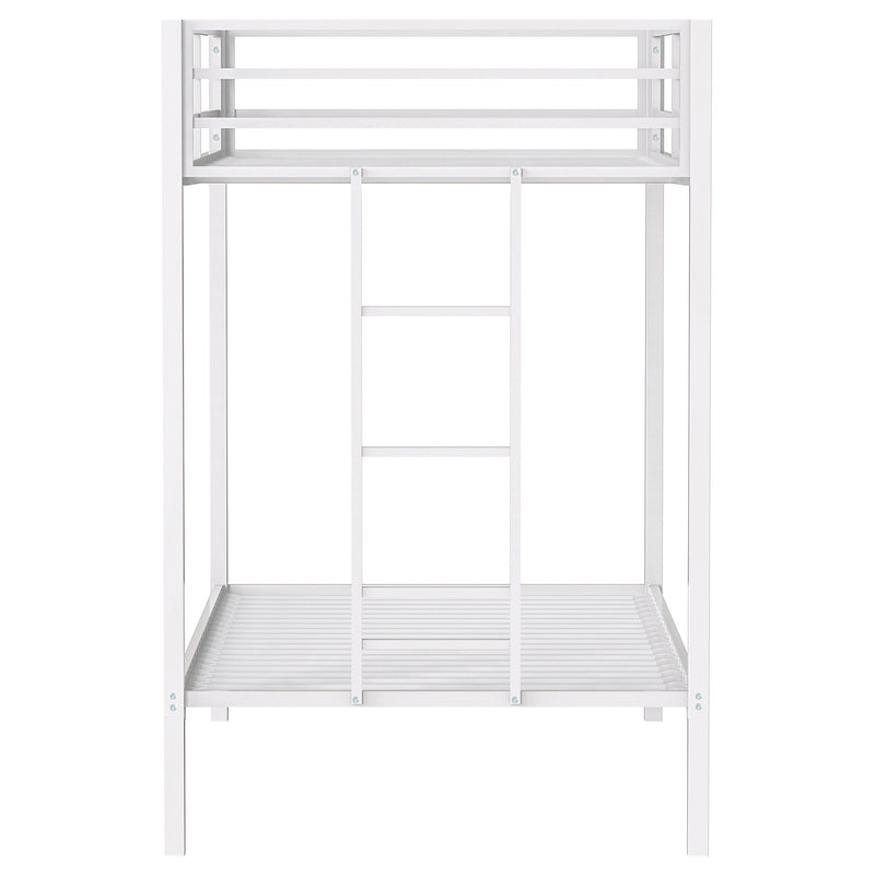 Alevera Metal Twin Over Twin Bunk Bed with Ladder