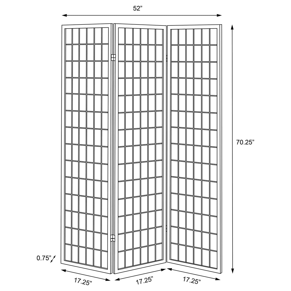 Carrie 3-Panel Room Divider Folding Shoji Screen