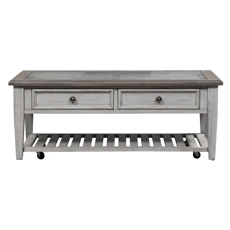 Heartland - 3 Piece Table Set - Antique White / Tobacco Tops