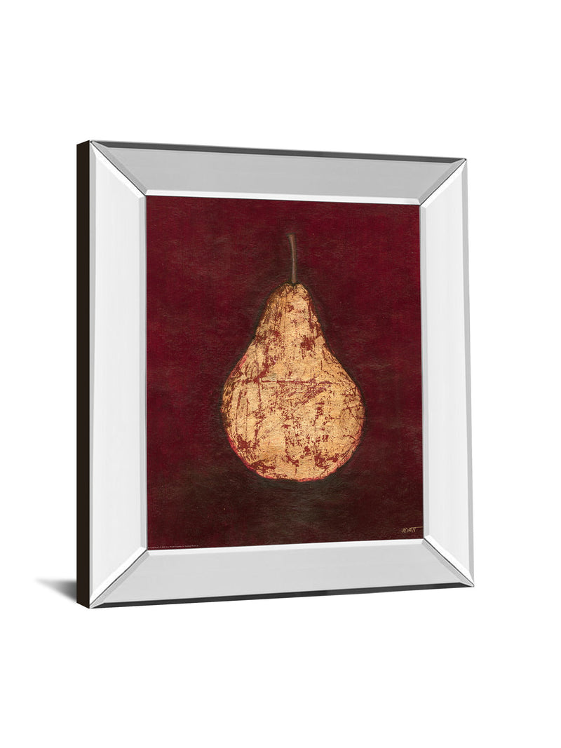 Pear By Norman Wyatt, Jr. - Mirror Framed Print Wall Art - Dark Red