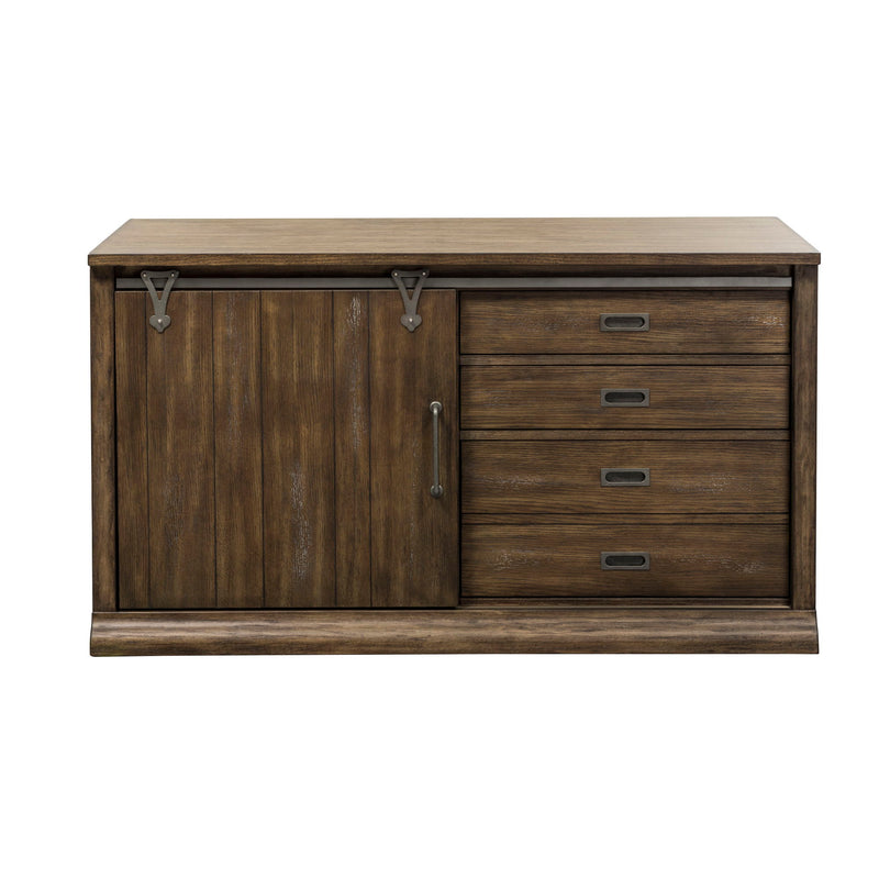 Stone Brook - Jr Executive Credenza Set - Rustic Saddle