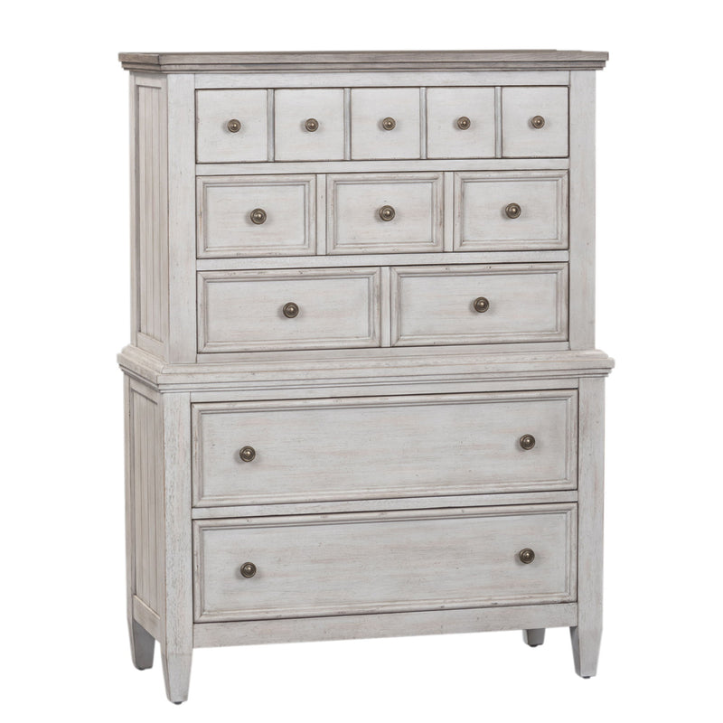 Heartland - 5 Drawer Chest - Antique White / Tobacco Tops