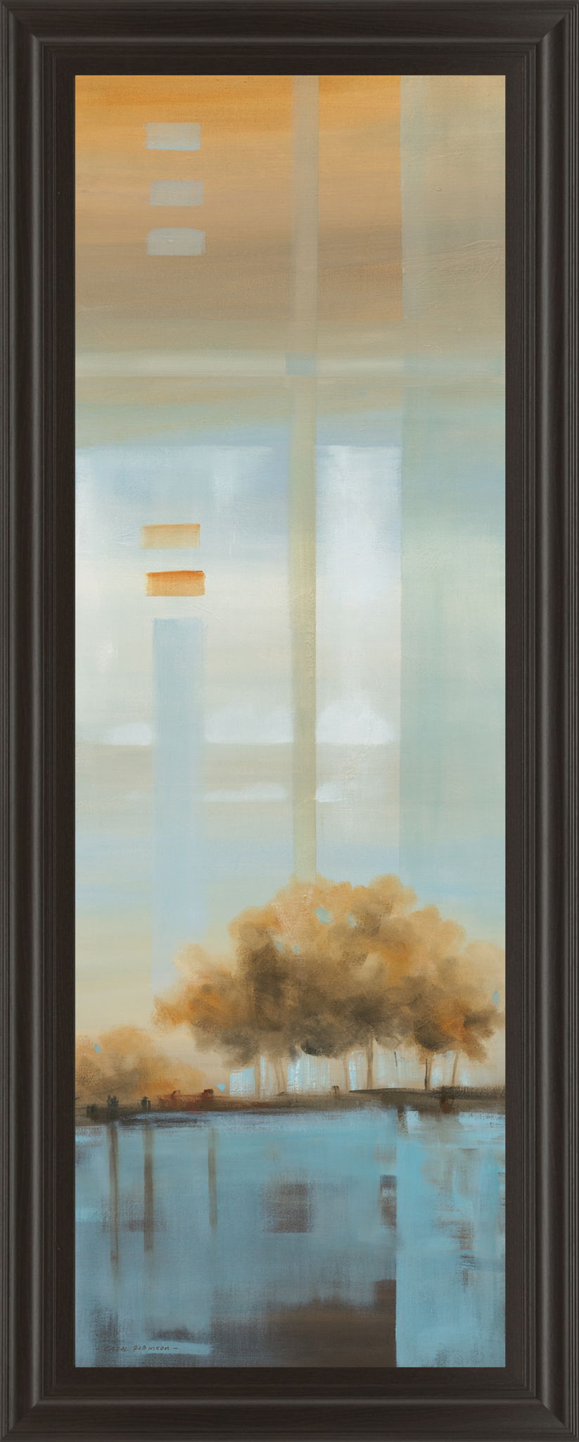 Window On The Word I By Carol Robinson - Framed Print Wall Art - Light Blue