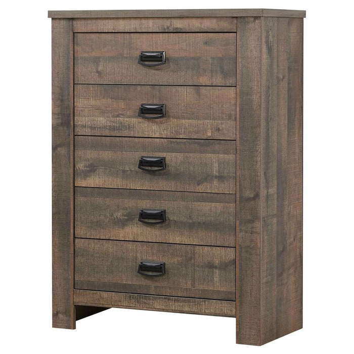 Frederick - 5-Drawer Chest - Weathered Oak