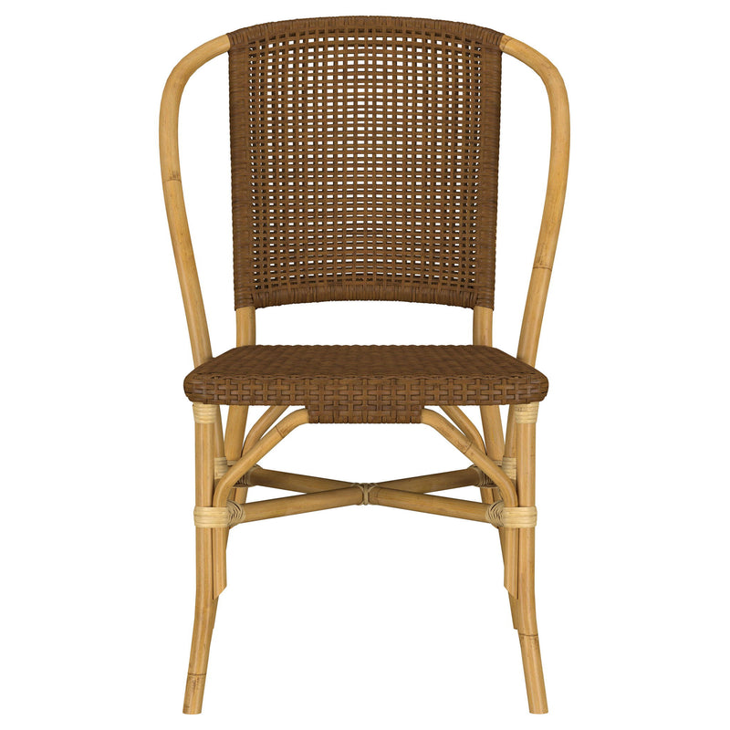 Lexley Woven Rattan Dining Side Chair Brown (Set of 2)