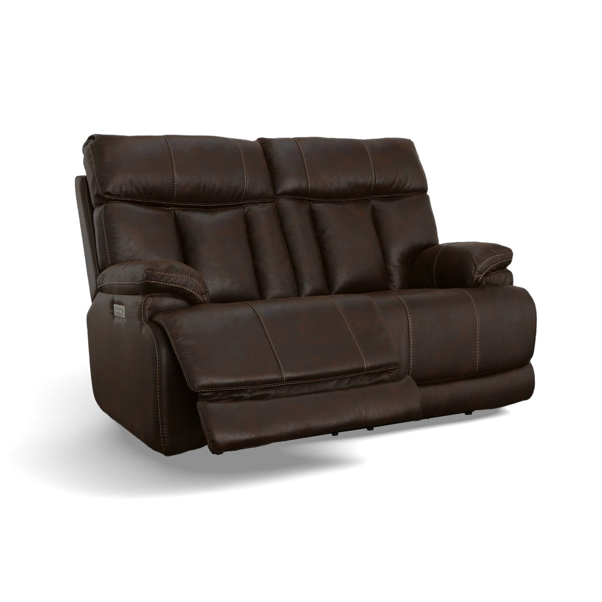 Flexsteel Clive Power Reclining Loveseat with Power Headrests & Lumbar