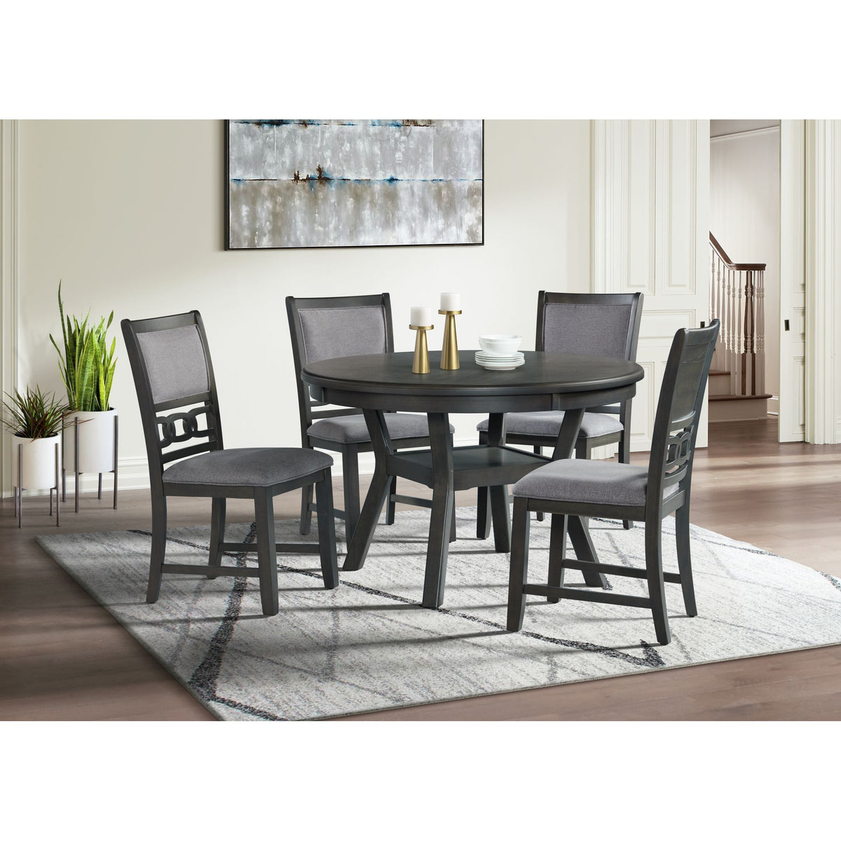 Amherst - Dining Table With Wood Leg - Gray Finish