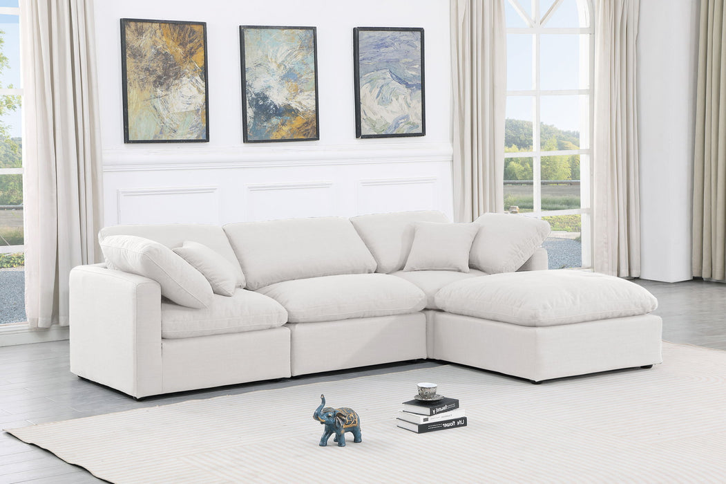 Indulge - Linen 4 Piece Modular Sectional With Chaise - White