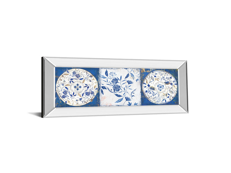Indgio Ceramics II By Isabelle Z - Mirrored Frame Wall Art - Blue