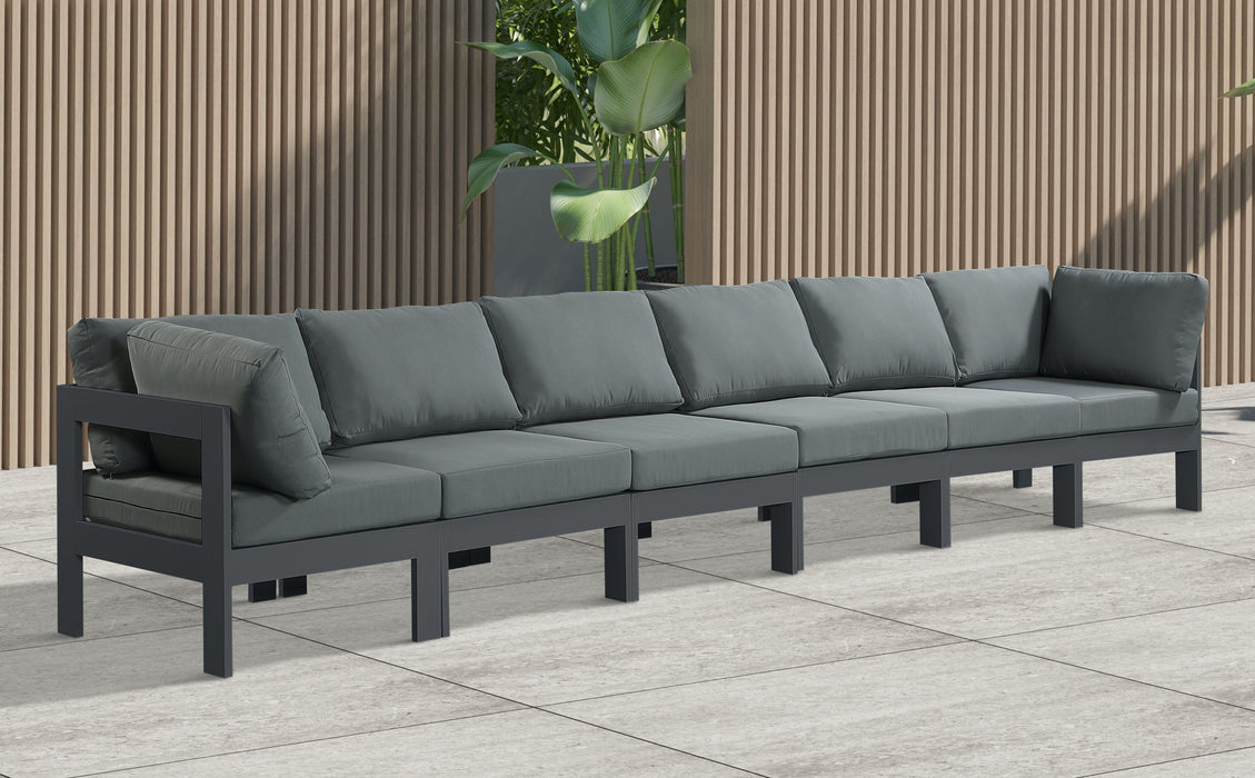 Nizuc - Outdoor Patio 6 Seat Modular Sofa With Gray Frame