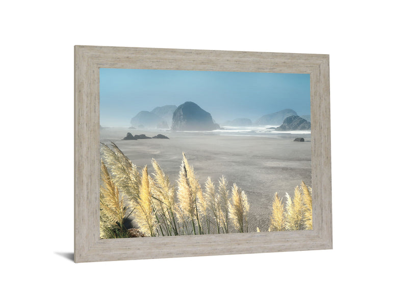 Golden Reeds Vista - 28" x 34" Framed Wall Art - Beige