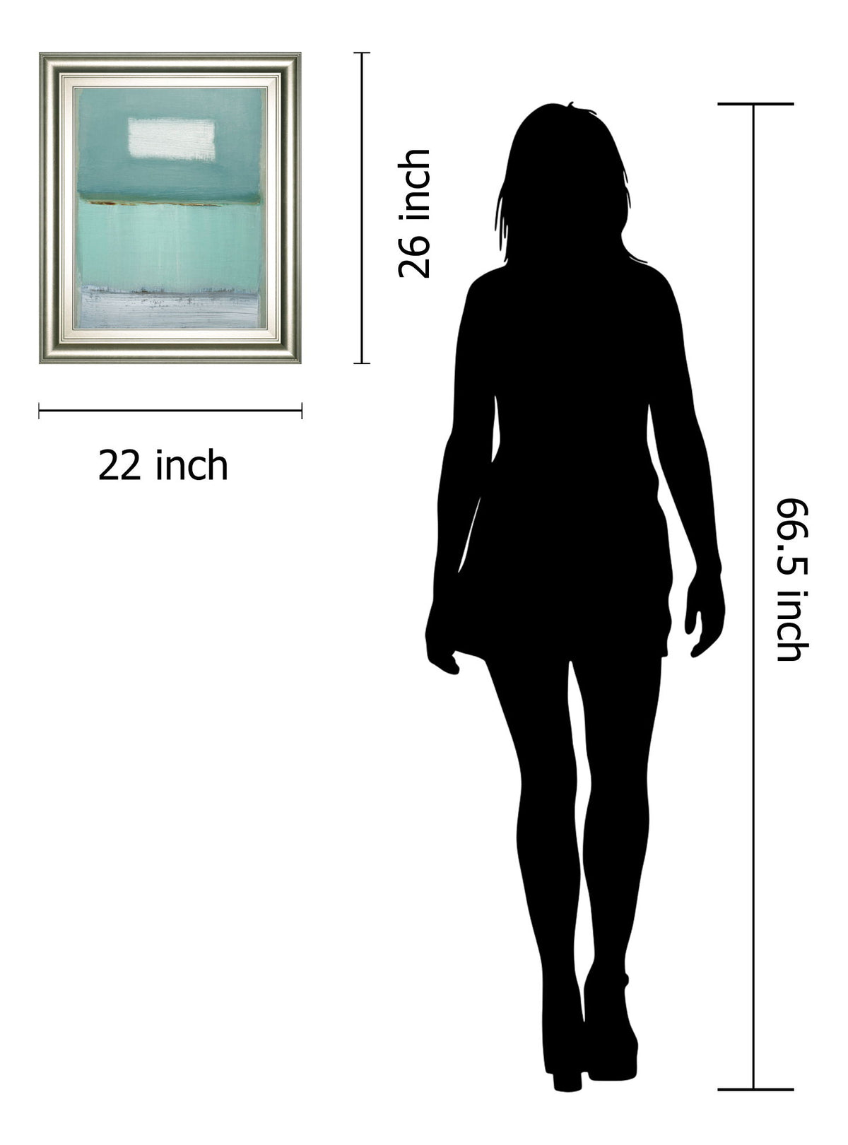 Azure 1 By Caroline - Framed Print Wall Art - Light Blue