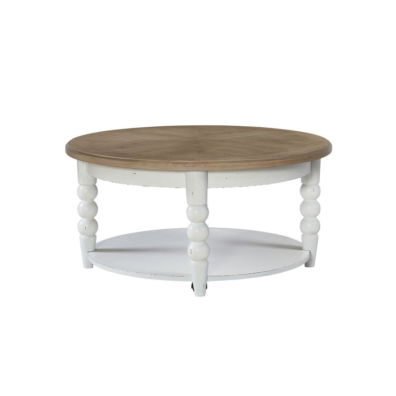 Turnberry Park - Round Cocktail Table - Washed White