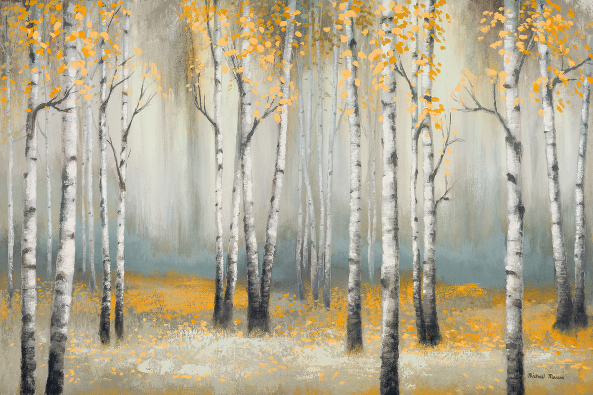 Framed Small - Golden September Birchmichaelmarcon - Gray