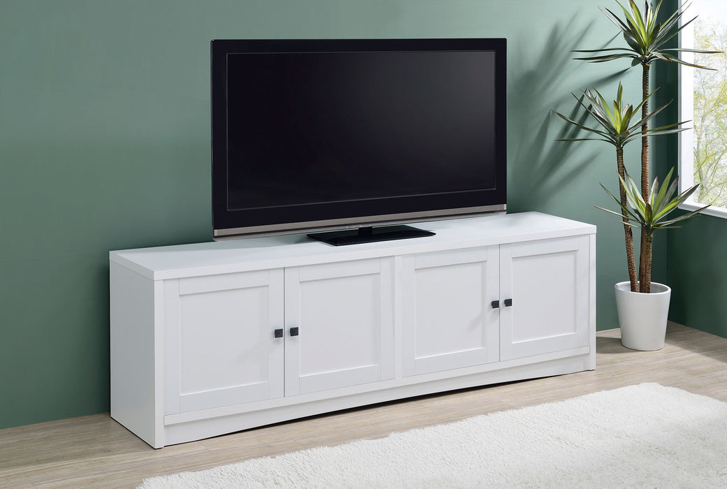 Laughlin - 4 Door Engineered Wood TV Stand - White