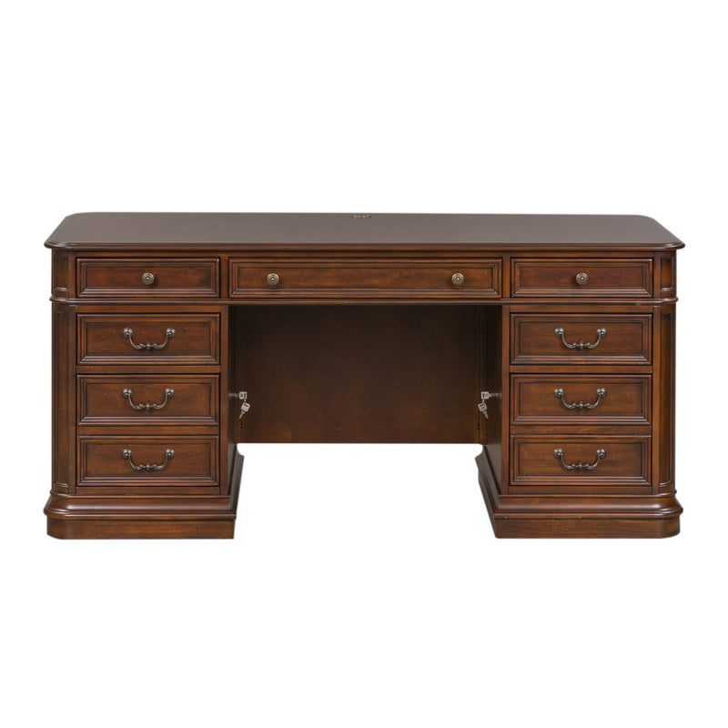 Brayton Manor - 5 Piece Home Office Jr Executive Set - Cognac