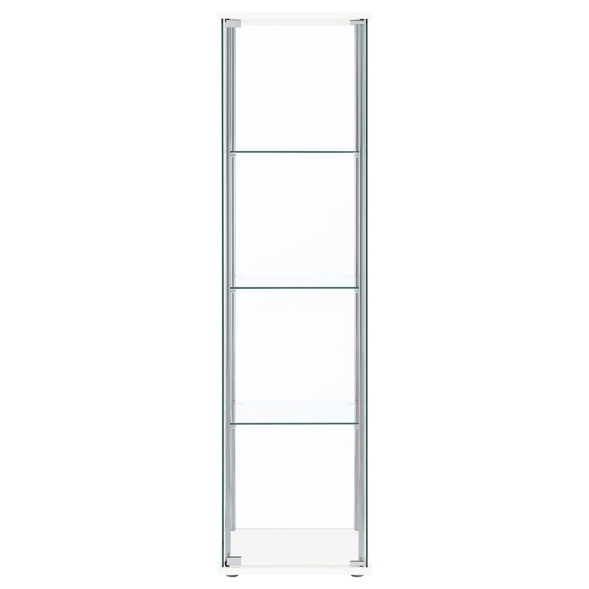 Bellatrix 3-shelf Clear Glass Curio Cabinet White