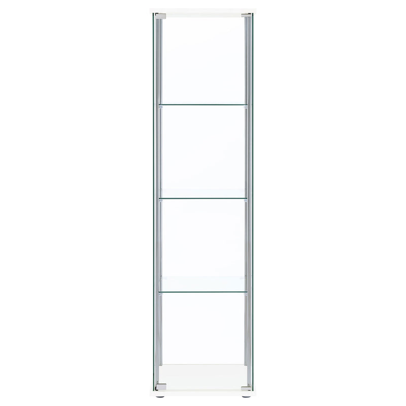 Bellatrix 3-shelf Clear Glass Curio Cabinet White