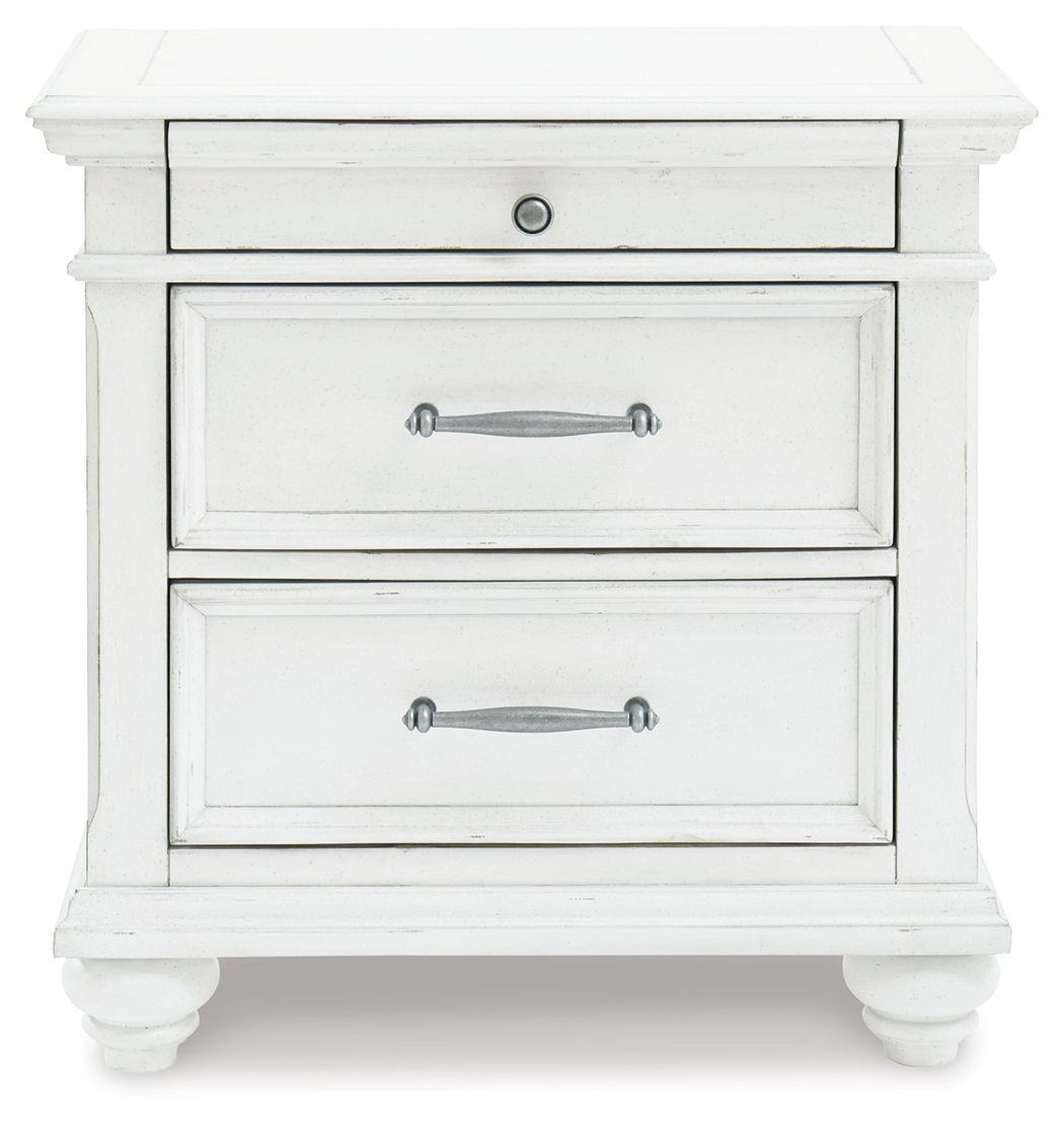 Kanwyn - Three Drawer Night Stand - Whitewash