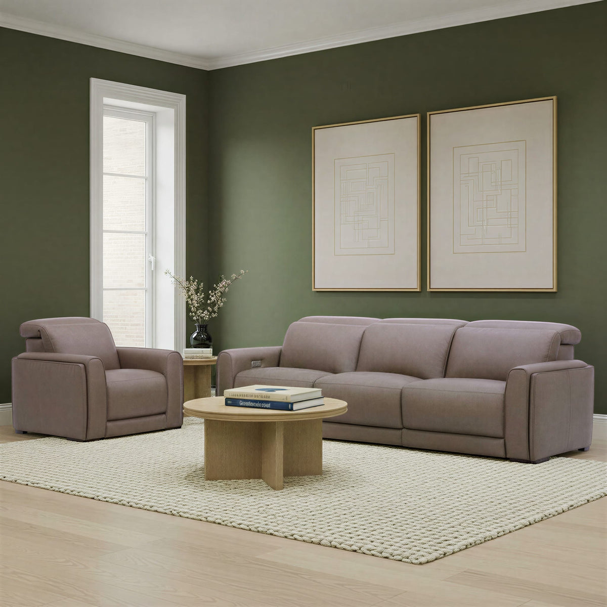 Flexsteel Sola Power Recliner with Power Headrest, Lumbar, Heat & Massage