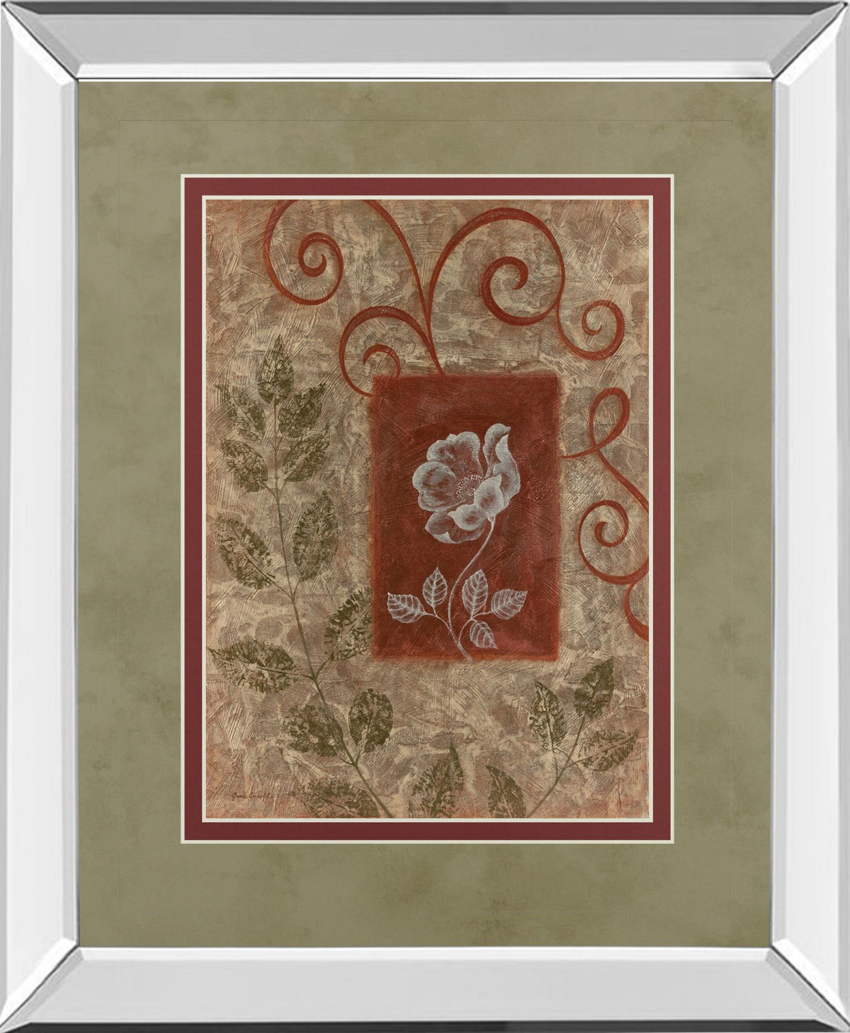 Verdant Blossom - 34" x 40" Framed Wall Art - Dark Green