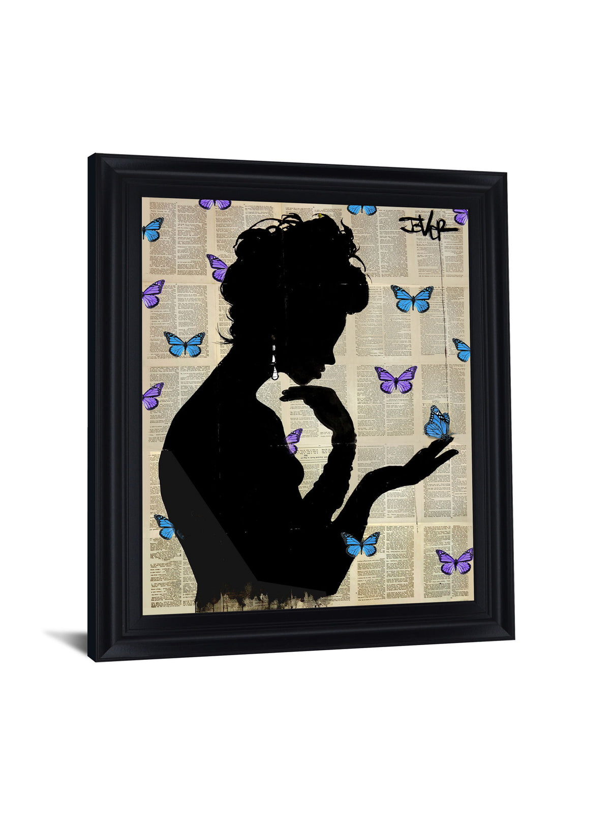 Whimsical Silhouette - 28" x 34" Framed Wall Art - Black