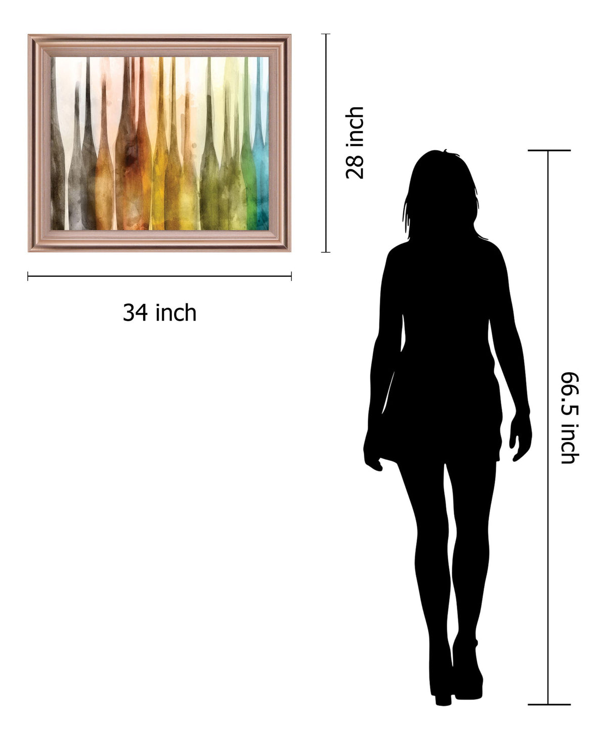 Sunlit Silhouettes - 28" x 34" Framed Wall Art - Yellow