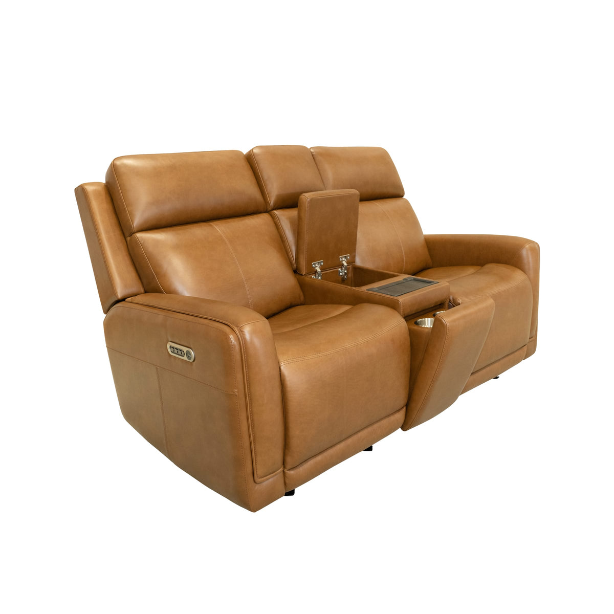 Flexsteel Alister Power Gliding Loveseat with Console, Power Headrests & Lumbar